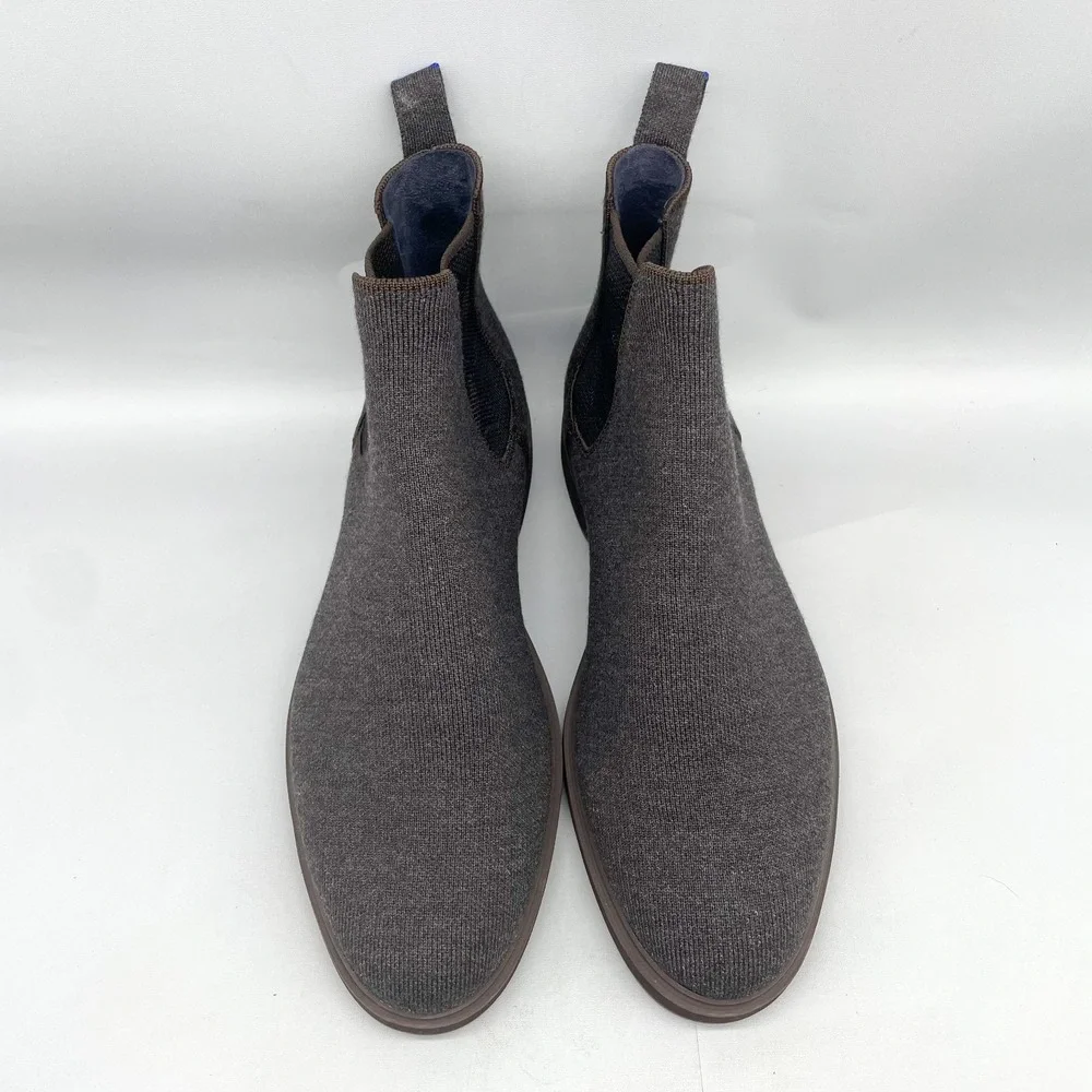 Rothys Mens 12 The Merino Chelsea Boots Shoes Wool Brown Camo Slip On‎ Casual
